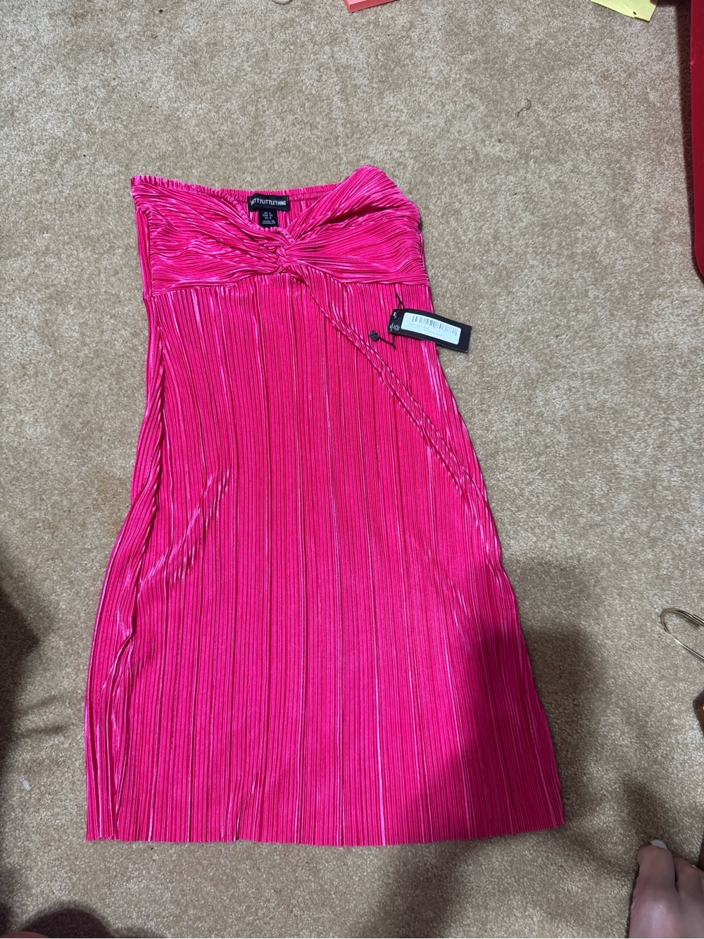 Pretty little thing pink strapless dress